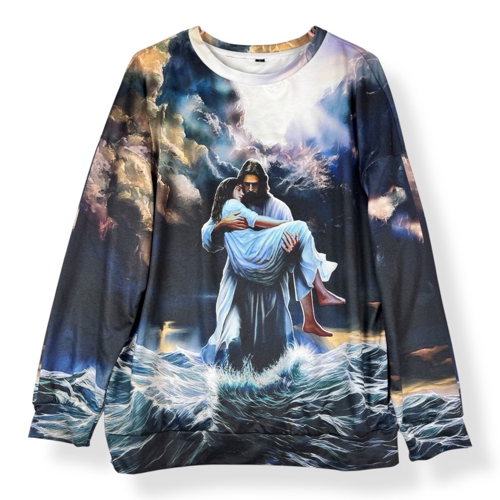 Unisex Size L Large Atonement‎ Redemption Print Sweater Sweatshirt Pullover